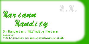 mariann mandity business card